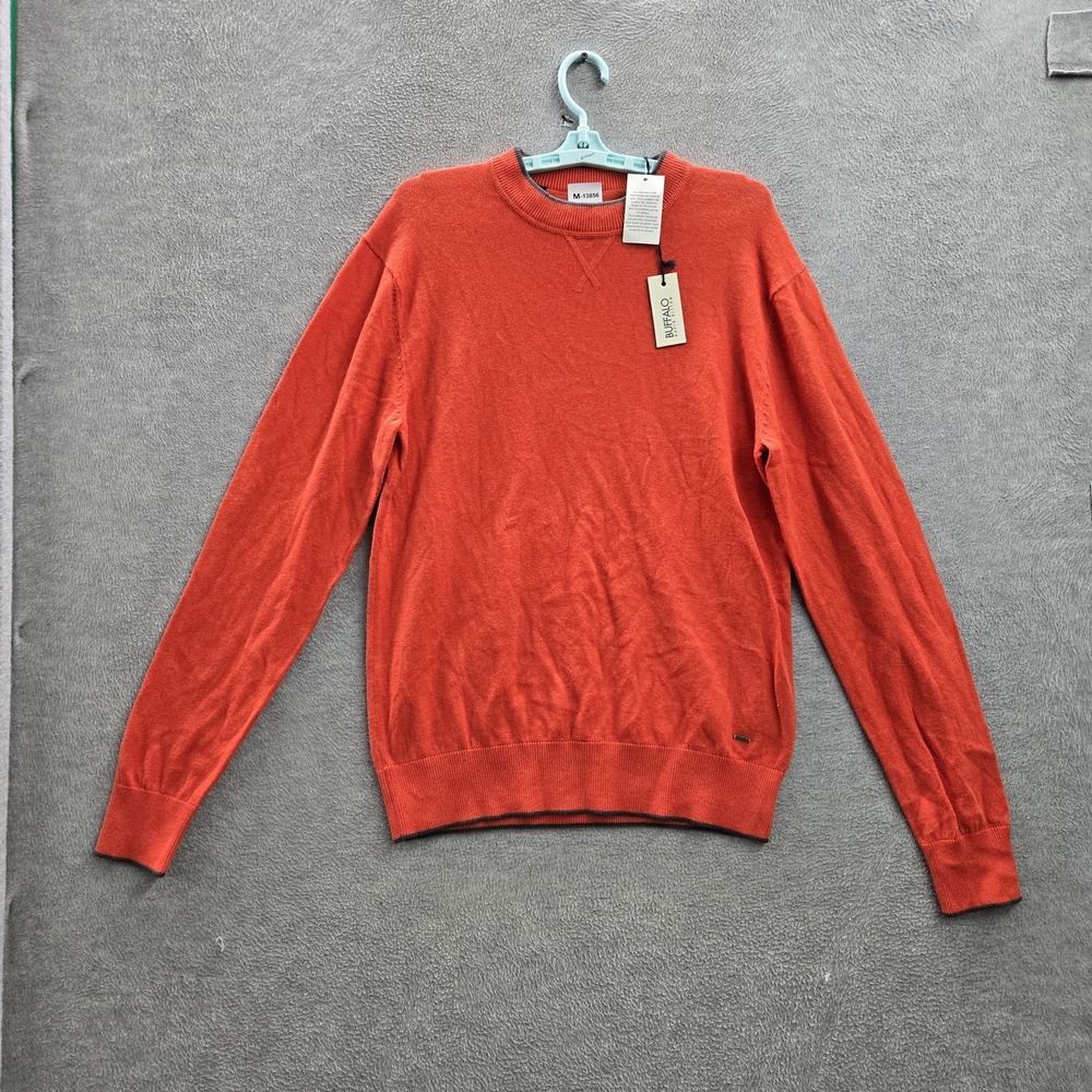 Buffalo David Bitton Men Sweatshirt L Orange Canadian Design Long Sleeve NWT